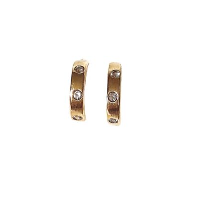 Karma 3 Diamond Hoop Earrings / White