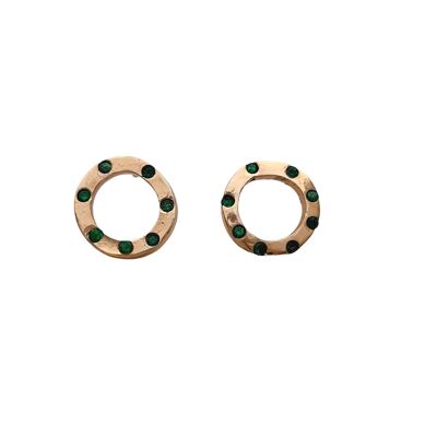Karma Emerald Circle Stud Earrings / Yellow