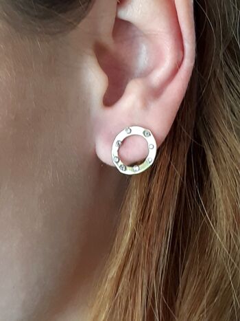 Boucles d'Oreilles Clous Cercle Diamant Karma / Rose 3