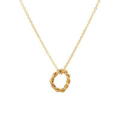 Entwined Circle Necklace / Yellow