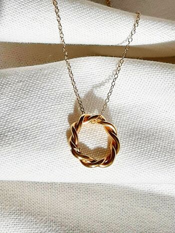 Collier Cercle Entrelacé / Rose 2