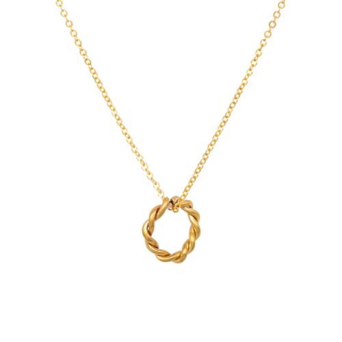 Entwined Circle Necklace / White