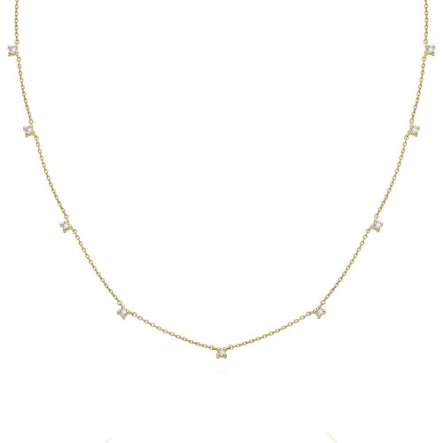 Scattered Stars 9 Diamond Station Necklace / 9k Yellow