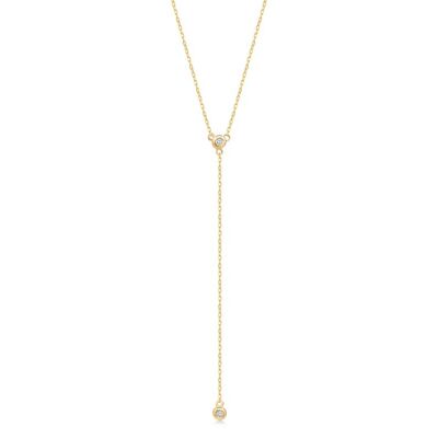 Circinius Diamond Lariat Necklace / 14k Yellow