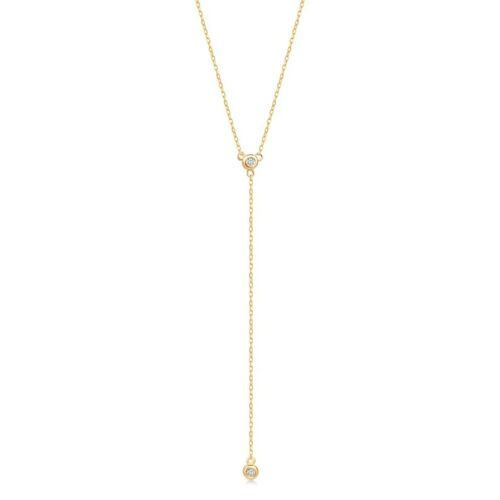 Circinius Diamond Lariat Necklace / 14k White