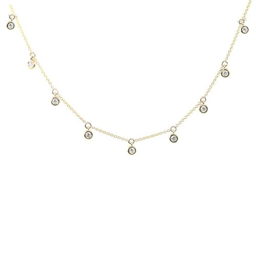 Scattered Stars 9 Diamond Dangle Necklace / 9k White