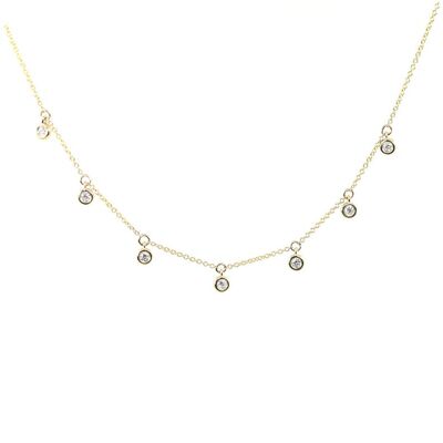 Scattered Stars 7 Diamond Station Necklace (spread out) / 9k Rose