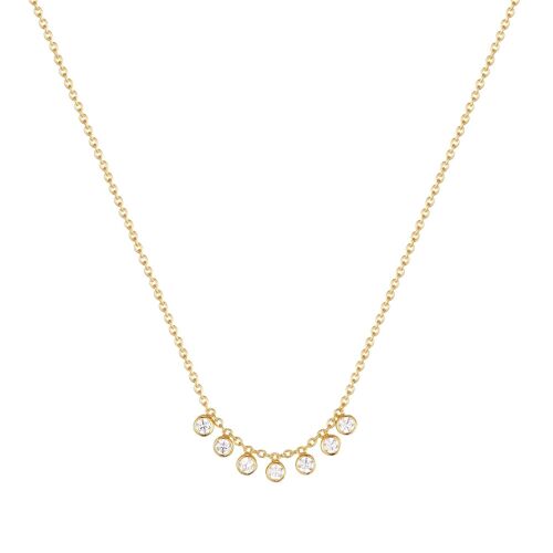 Scattered Stars 7 Diamond Station Necklace (close together) / 9k White