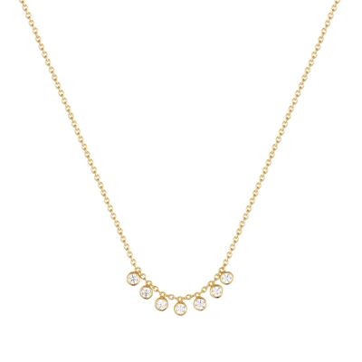 Scattered Stars 7 Diamond Station Necklace (close together) / 9k White