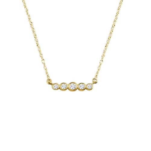 Circinius 5 Diamond Bar Necklace / 14k Yellow