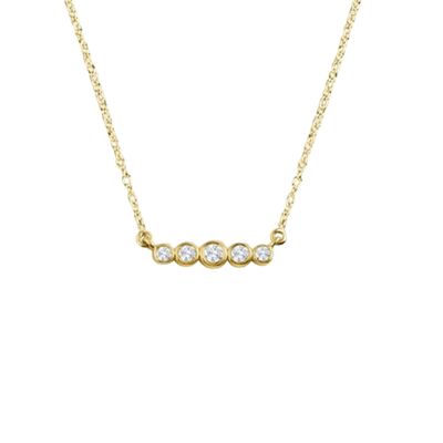 Circinius 5 Diamond Bar Necklace / 14k White