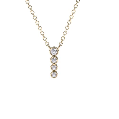Circinius 4 Diamond Bar Necklace / 14k White