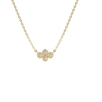 Collier Circinius 4 Diamond Cluster / Blanc 14k 1