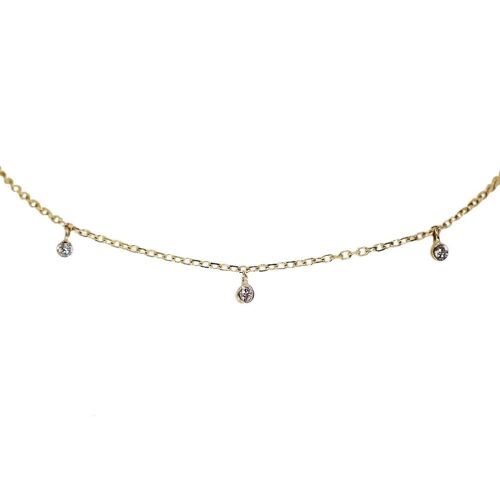 Circinius 3 Dangle Diamond Station Necklace / 14k Yellow