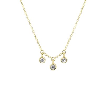 Scattered Stars 3 Dangle Diamond Necklace - 9k Yellow