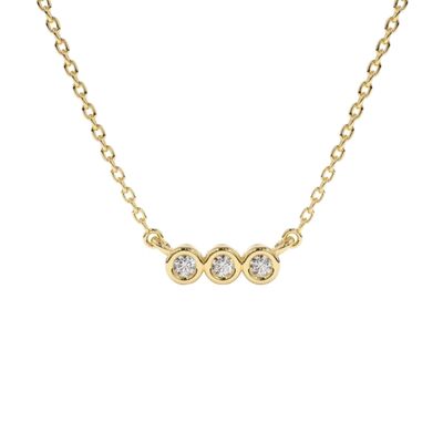 Circinius 3 Bar Diamond Necklace / 14k Yellow