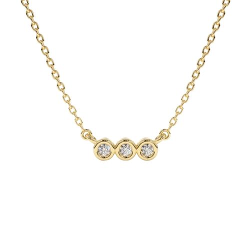 Circinius 3 Bar Diamond Necklace / 14k White