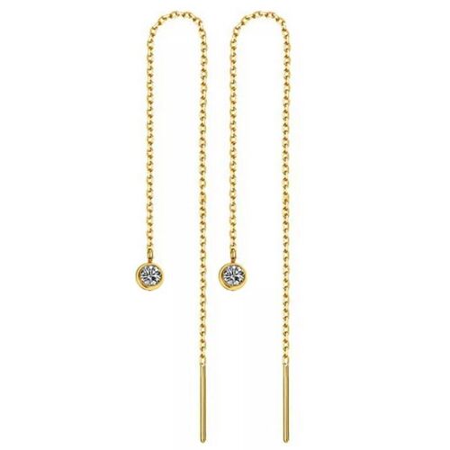 Circinus Diamond Threader Earrings / 14k Yellow