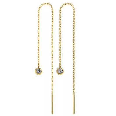 Circnus Diamond Threader Orecchini / 14k giallo