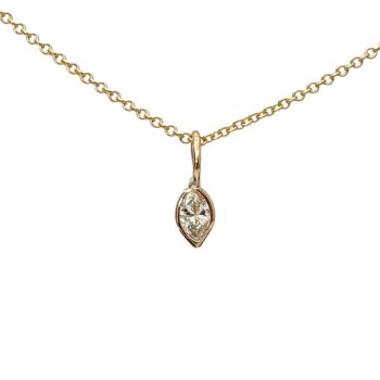 Collier pendentif Sirius Marquis avec lunette sertie de diamants / Blanc 14 carats 1