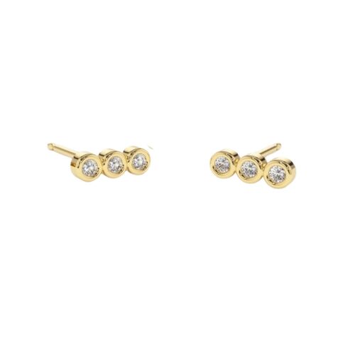 Circinus 3 Diamond Bar Earrings large / 14k Yellow