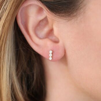 Boucles d'oreilles Circinus 3 Diamond Bar Large / Jaune 14k 2