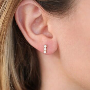 Boucles d'oreilles Circinus 3 Diamond Bar Large / 14k Blanc 2