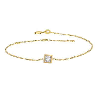 Bracelet Pegasus Diamant Taille Princesse / Jaune 14k