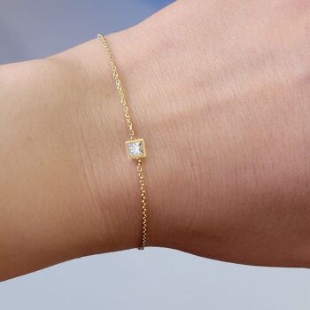 Bracelet Pegasus Diamant Taille Princesse / Blanc 14k 2