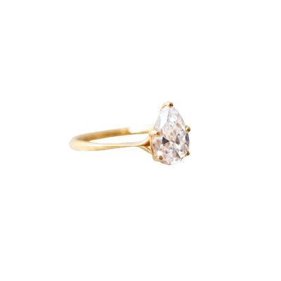 Cassiopeia Pear Diamond Claw Set Ring 2