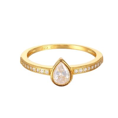 Cassiopeia Pear Diamond Pave Ring 8