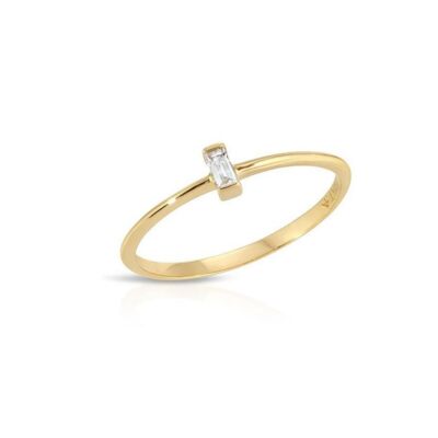 Andromeda Baguette Diamond North South Ring 1