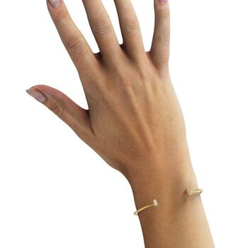 Bracelet Manchette Diamants Baguette Andromeda / Jaune 14k 2