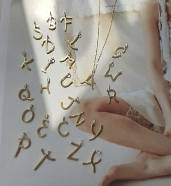 Collier Love Letter / 9k jaune 2