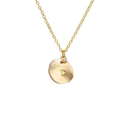 Engravable Gold Disc Necklace / 9k rose