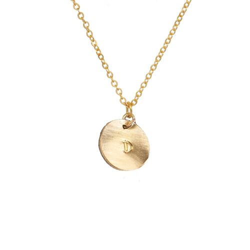 Engravable Gold Disc Necklace / 9k white
