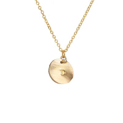 Engravable Gold Disc Necklace / 9k white