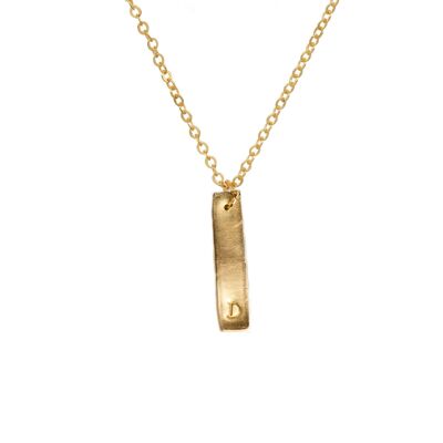 Collar Barra Grabable Oro / 9k blanco