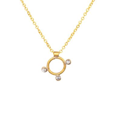 Rhea Diamond Circle Necklace / 9k yellow