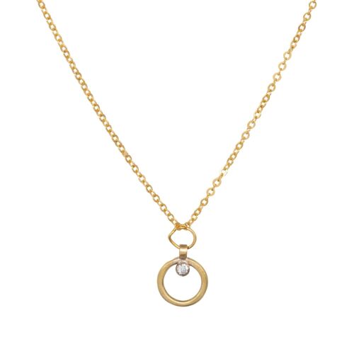 Pollux Diamond Circle Necklace / 9k yellow