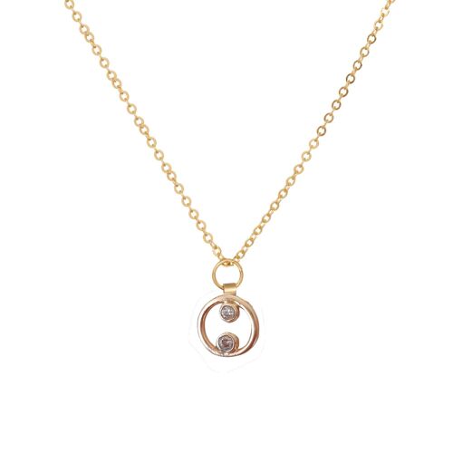 Castor Diamond Circle Necklace / 9k rose
