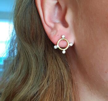 Boucles d'oreilles Rhea Diamond Circle / 9k blanc 2
