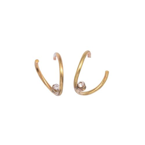 Rigel Hidden Diamond Hoop Earrings / 9k rose