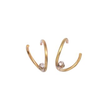 Boucles d'oreilles Rigel Hidden Diamond Hoop / 9k blanc 1