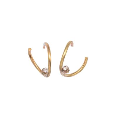 Boucles d'oreilles Rigel Hidden Diamond Hoop / 9k blanc