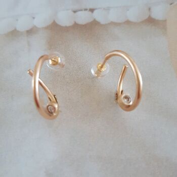 Boucles d'oreilles Rigel Hidden Diamond Hoop / 9k blanc 3