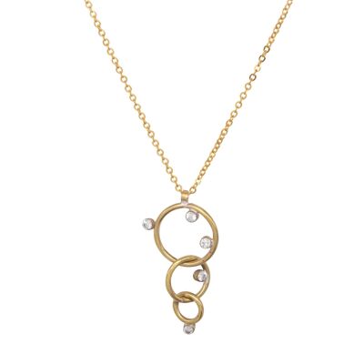 Collier Procyon Diamond Circle Drop / rose 9k