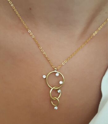 Collier Procyon Diamond Circle Drop / rose 9k 2