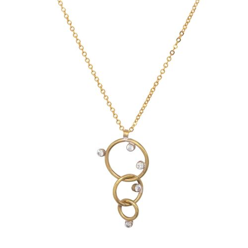 Procyon Diamond Circle Drop Necklace / 9k white