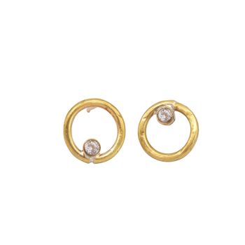 Boucles d'oreilles cercle diamant Pollux / rose 9k 1